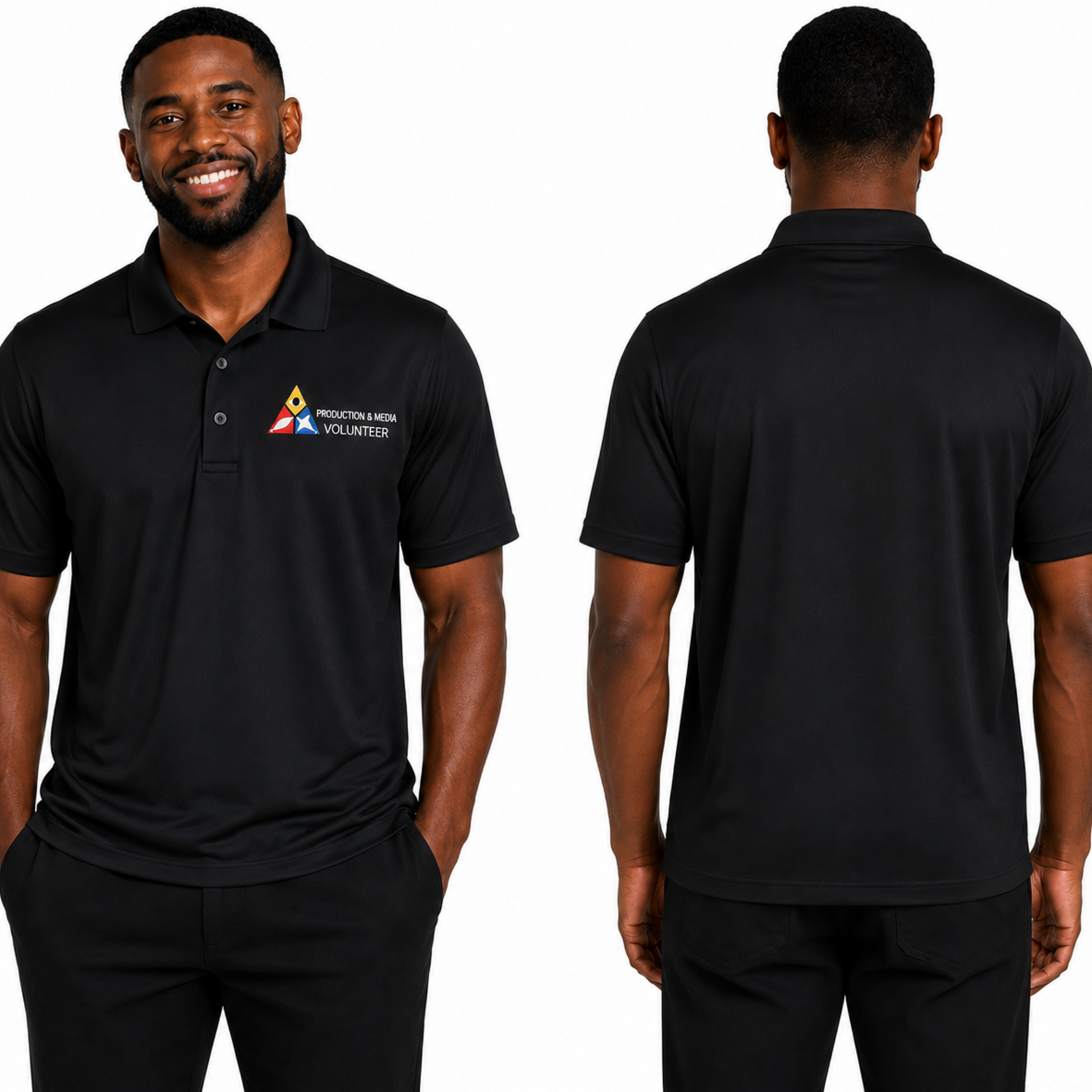 PREORDER  PRODUCTION VOLUNTEER BLACK POLO
