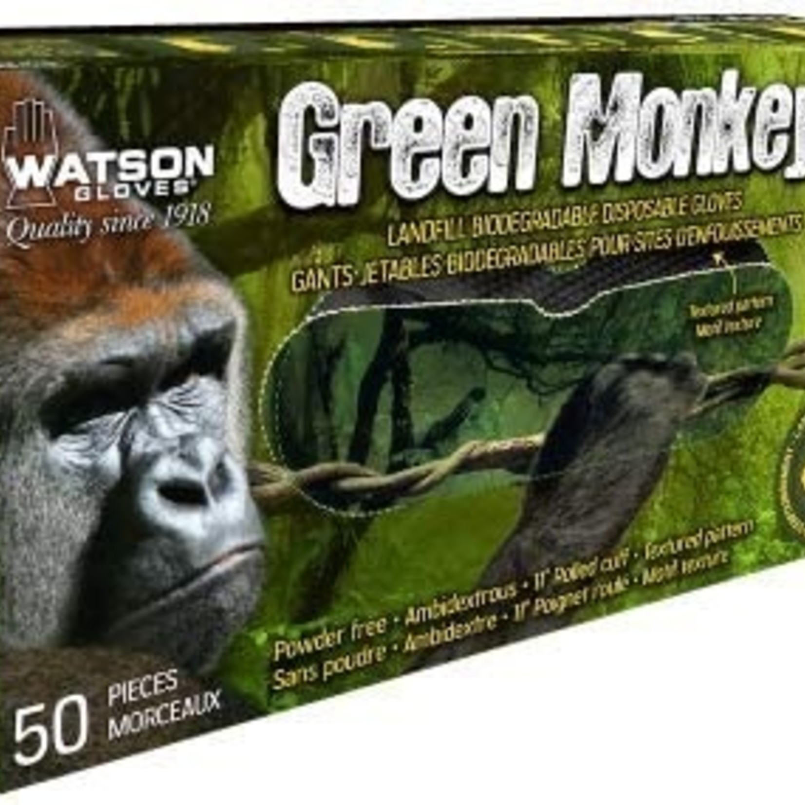Watson Gloves Monkey Wrench 8 Mil Sure-Grip Nitrile Gloves