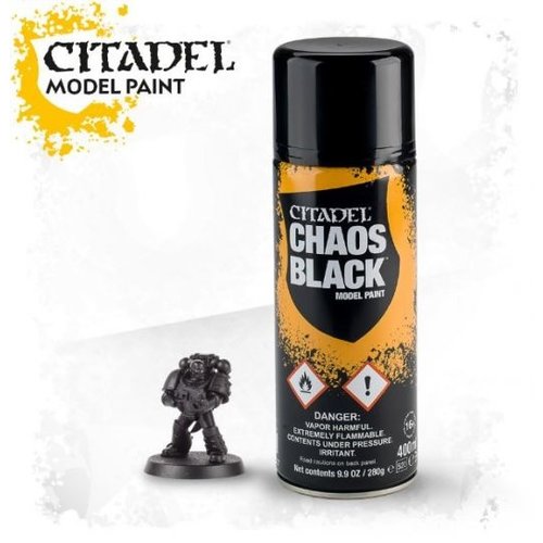 Games Workshop CITADEL (SPRAY): CHAOS BLACK Games Workshop CITADEL (SPRAY): CHAOS BLACK
