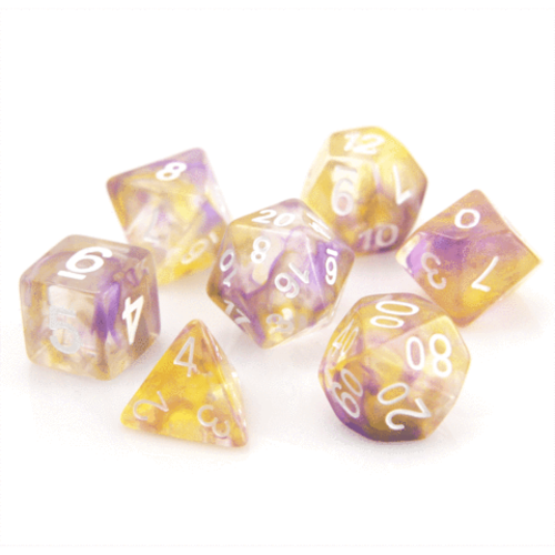 Die Hard Dice WISP DICE SET 7 PURPLE/YELLOW Die Hard Dice WISP DICE SET 7 PURPLE/YELLOW