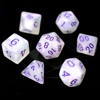 GLIMMER DICE SET 7 PURPLE MOONSTONE