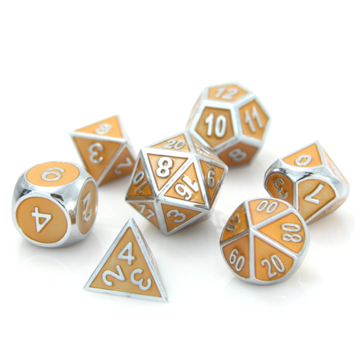 Die Hard Dice GEM DICE SET 7 SILVER CITRINE Die Hard Dice GEM DICE SET 7 SILVER CITRINE