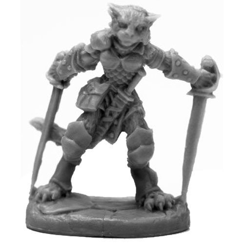 Reaper Miniatures BONES BLACK: CATFOLK ROGUE Reaper Miniatures BONES BLACK: CATFOLK ROGUE