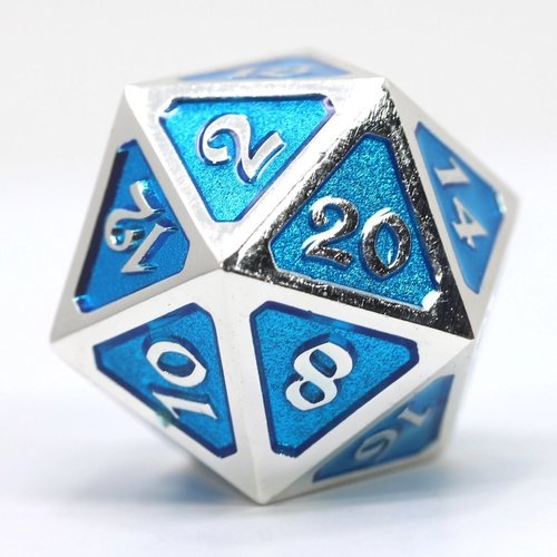 Die Hard Dice DIRE D20 MYTHICA PLATINUM AQUAMARINE Die Hard Dice DIRE D20 MYTHICA PLATINUM AQUAMARINE