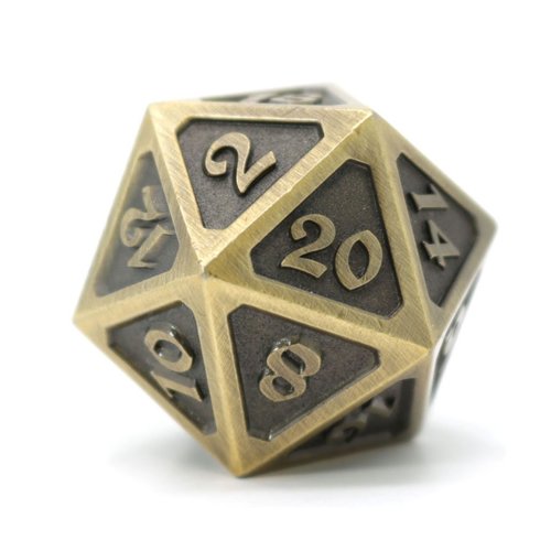 Die Hard Dice DIRE D20 - MYTHICA BATTLEWORN GOLD Die Hard Dice DIRE D20 - MYTHICA BATTLEWORN GOLD