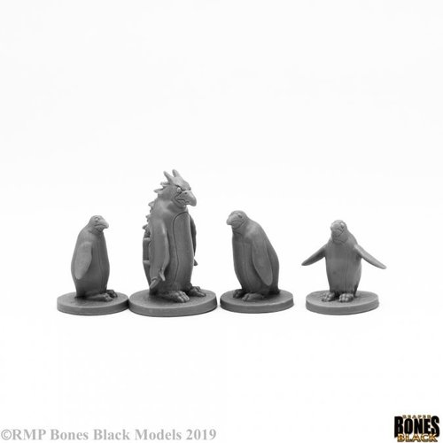 Reaper Miniatures BONES BLACK: PENGUIN ATTACK PACK (4) Reaper Miniatures BONES BLACK: PENGUIN ATTACK PACK (4)