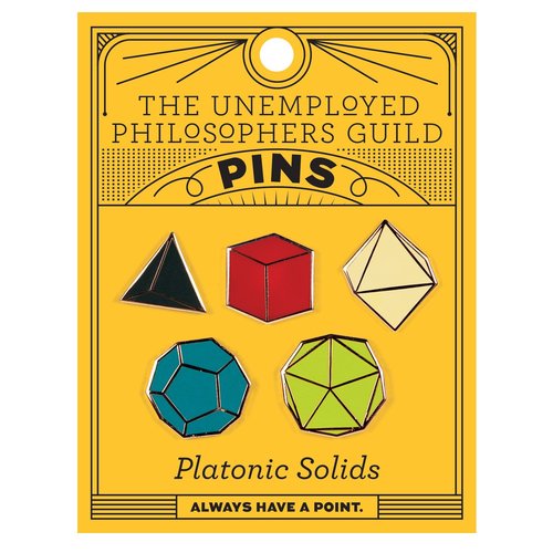 UNEMPLOYED PHILOSOPHERS PIN: PLATONIC SOLIDS SET UNEMPLOYED PHILOSOPHERS PIN: PLATONIC SOLIDS SET