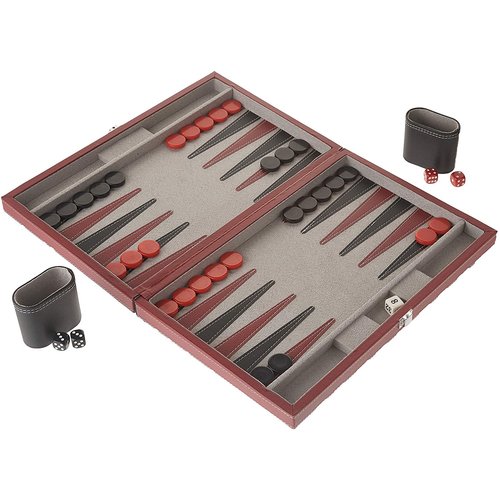CHH Quality Products BACKGAMMON 15" BLACK/RED