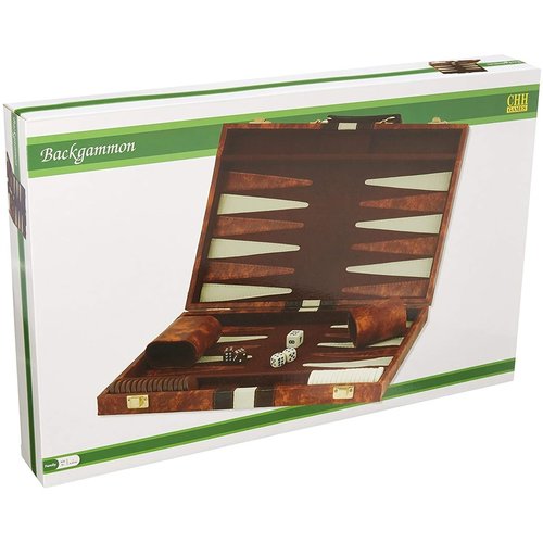 CHH Quality Products BACKGAMMON 15" BROWN & WHITE CHH Quality Products BACKGAMMON 15" BROWN & WHITE
