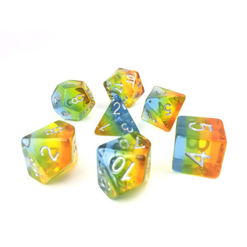 HD Dice DICE SET 7 TRANSLUCENT LAYERED YELLOW AURORA HD Dice DICE SET 7 TRANSLUCENT LAYERED YELLOW AURORA
