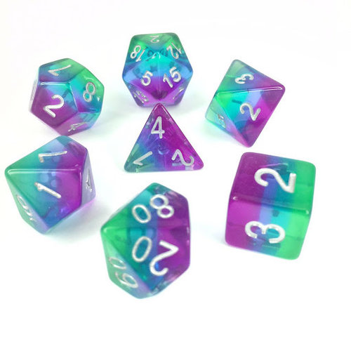 HD Dice DICE SET 7 TRANSLUCENT LAYERED BLUE AURORA HD Dice DICE SET 7 TRANSLUCENT LAYERED BLUE AURORA