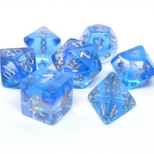 HD Dice DICE SET 7 TRANSLUCENT LAYERED BLUE GRADIENT HD Dice DICE SET 7 TRANSLUCENT LAYERED BLUE GRADIENT