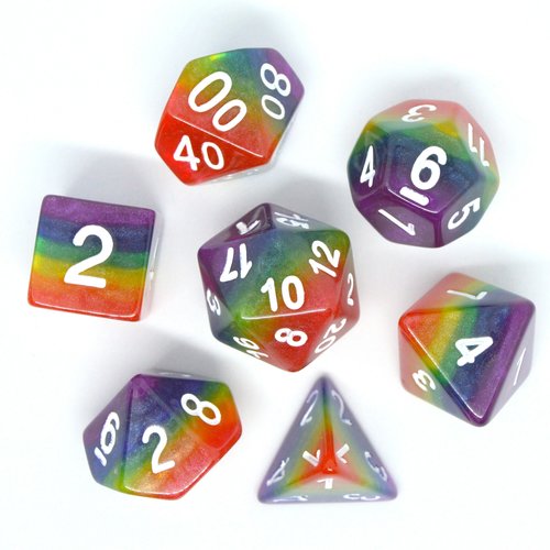 HD Dice DICE SET 7 OPAQUE LAYERED RAINBOW HD Dice DICE SET 7 OPAQUE LAYERED RAINBOW