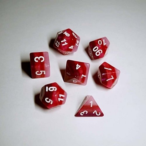HD Dice DICE SET 7 OPAQUE LAYERED RED GRADIENT HD Dice DICE SET 7 OPAQUE LAYERED RED GRADIENT