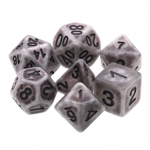 HD Dice DICE SET 7 OPAQUE ANCIENT SILVER HD Dice DICE SET 7 OPAQUE ANCIENT SILVER