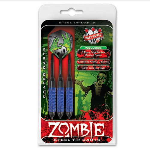 DART WORLD ZOMBIE BLUE COATED STEEL-TIP DARTS 23G DART WORLD ZOMBIE BLUE COATED STEEL-TIP DARTS 23G