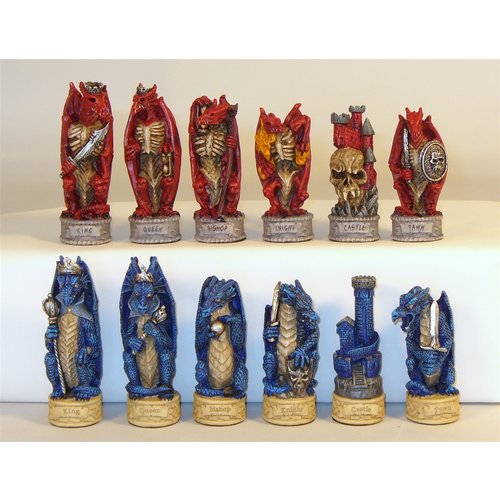 Worldwise Imports CHESSMEN 3.25'' DRAGONS "JUSTICE VS EVIL" Worldwise Imports CHESSMEN 3.25'' DRAGONS "JUSTICE VS EVIL"