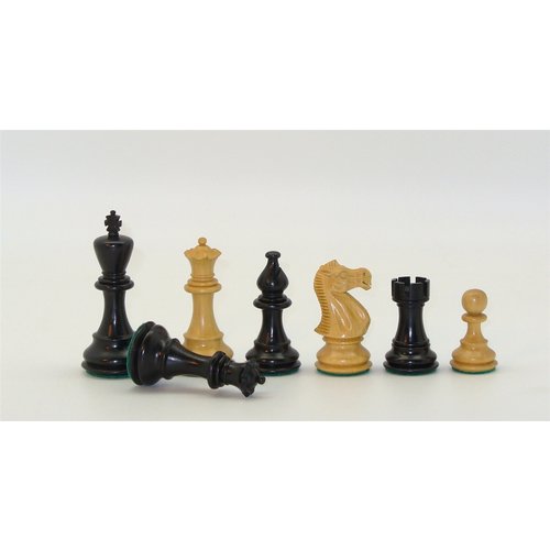 Worldwise Imports CHESSMEN 3.75" STAUNTON BLACK & NATURAL BOXWOOD w/ DOUBLE QUEENS Worldwise Imports CHESSMEN 3.75" STAUNTON BLACK & NATURAL BOXWOOD w/ DOUBLE QUEENS
