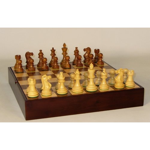 Worldwise Imports CHESS SET 3" AMERICAN EMPEROR CHESSMEN on 13.5"/1.5" WALNUT & MAPLE CHEST Worldwise Imports CHESS SET 3" AMERICAN EMPEROR CHESSMEN on 13.5"/1.5" WALNUT & MAPLE CHEST
