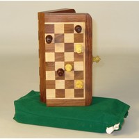 CHESS SET FOLDING MAGNETIC - 1.25" SHEESHAM CHESSMEN on 7"/.5" BOARD