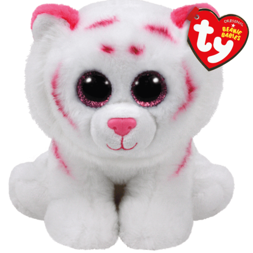 TY INC TY BEANIE TABOR PINK & WHITE TIGER TY INC TY BEANIE TABOR PINK & WHITE TIGER