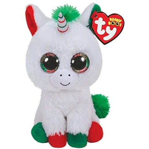 TY INC TY BEANIE BOO UNICORN CANDY CANE (M) TY INC TY BEANIE BOO UNICORN CANDY CANE (M)