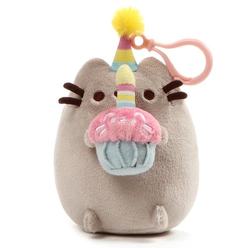 Gund PUSHEEN BIRTHDAY 5" CLIP/KEYCHAIN Gund PUSHEEN BIRTHDAY 5" CLIP/KEYCHAIN