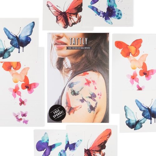 TATTLY TATTOOS: WATERCOLOR BUTTERFLIES TATTLY TATTOOS: WATERCOLOR BUTTERFLIES