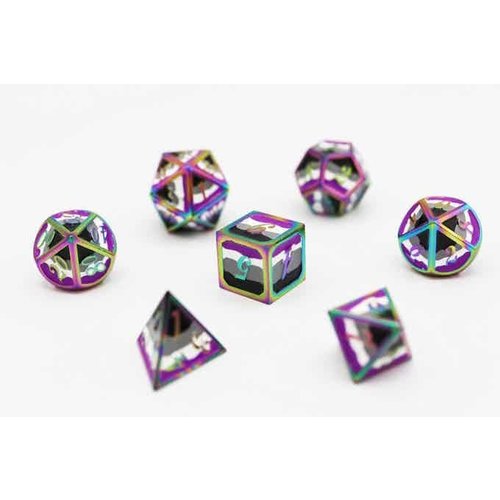 Foam Brain Games DICE FOR ALL SET 7 METAL ASEXUAL PRIDE w/ ENAMEL PIN Foam Brain Games DICE FOR ALL SET 7 METAL ASEXUAL PRIDE w/ ENAMEL PIN