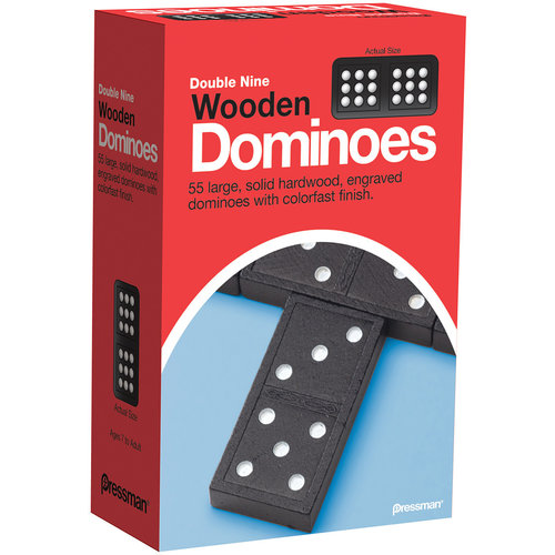 GOLIATH/PRESSMAN/CONTINUUM DOMINOES DOUBLE 9 WOOD GOLIATH/PRESSMAN/CONTINUUM DOMINOES DOUBLE 9 WOOD
