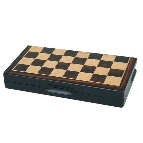 John Hansen Company CHESS SET 3" GERMAN DARK on 15" FOLDING BOARD