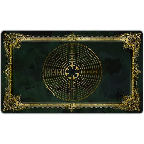INKED GAMING PLAYMAT: LABYRINTH: CHARLEMAGNE - DARK GREEN / GOLD INKED GAMING PLAYMAT: LABYRINTH: CHARLEMAGNE - DARK GREEN / GOLD