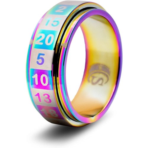 Critsuccess LLC D20 DICE RING, RAINBOW Critsuccess LLC D20 DICE RING, RAINBOW