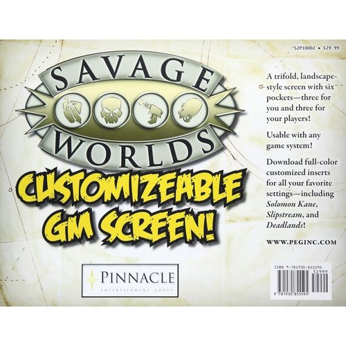 Pinnacle Entertainment Group SAVAGE WORLDS: CUSTOMIZABLE GM SCREEN Pinnacle Entertainment Group SAVAGE WORLDS: CUSTOMIZABLE GM SCREEN
