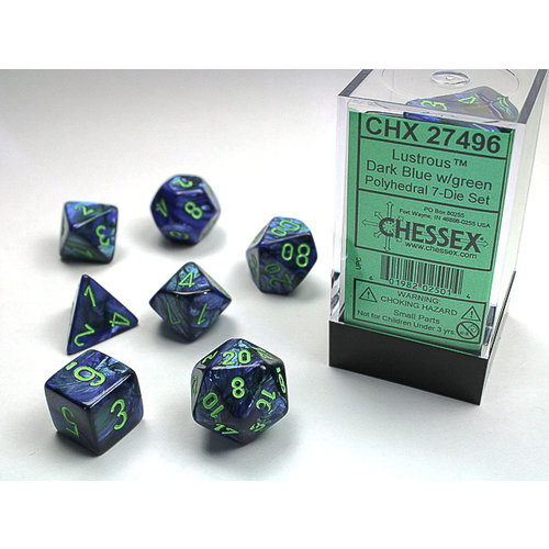Chessex DICE SET 7 LUSTROUS DARK BLUE Chessex DICE SET 7 LUSTROUS DARK BLUE