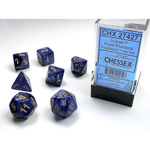 Chessex DICE SET 7: SCARAB - ROYAL BLUE
