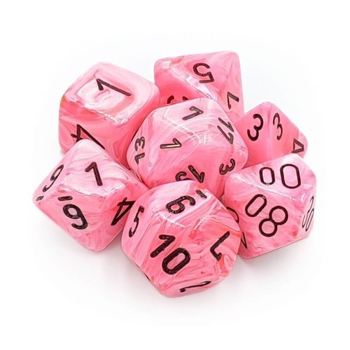 Chessex DICE SET 7 VORTEX SNOW PINK Chessex DICE SET 7 VORTEX SNOW PINK