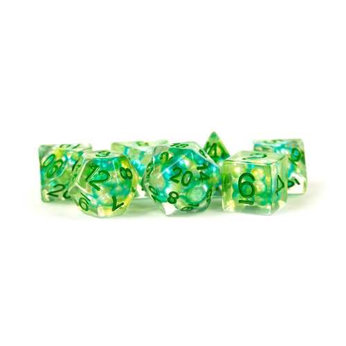 Metallic Dice Games DICE SET 7 PEARL RESIN: SEA FOAM / GREEN Metallic Dice Games DICE SET 7 PEARL RESIN: SEA FOAM / GREEN