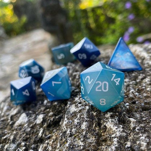 Norse Foundry DICE SET 7 GEM AGATE BLUE Norse Foundry DICE SET 7 GEM AGATE BLUE