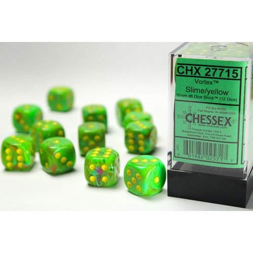 Chessex DICE SET 16mm VORTEX SLIME Chessex DICE SET 16mm VORTEX SLIME