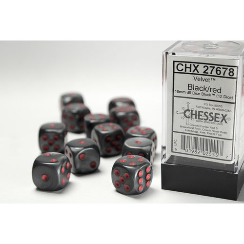 Chessex DICE SET 16mm VELVET BLACK Chessex DICE SET 16mm VELVET BLACK