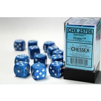 DICE SET 16mm SPECKLED WATER