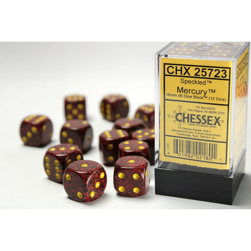 Chessex DICE SET 16mm SPECKLED MERCURY Chessex DICE SET 16mm SPECKLED MERCURY