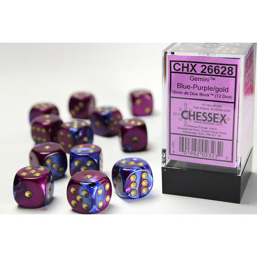 Chessex DICE SET 16mm GEMINI BLUE-PURPLE