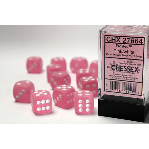 Chessex DICE SET 16mm FROSTED PINK Chessex DICE SET 16mm FROSTED PINK