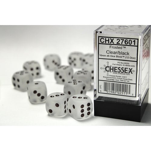 Chessex DICE SET 16mm FROSTED CLEAR