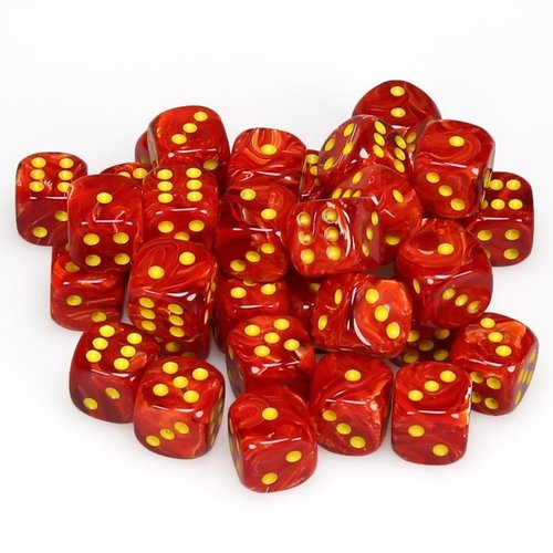 Chessex DICE SET 12mm VORTEX RED/YELLOW Chessex DICE SET 12mm VORTEX RED/YELLOW