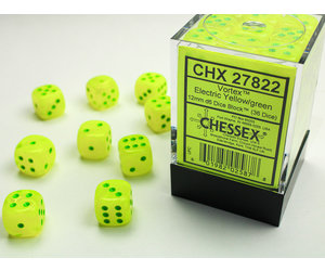 DICE Chessex VORTEX ELECTRIC YELLOW Marble Swirl d20 Set d6 Game D&D Neon 27422 