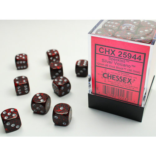 Chessex DICE SET 12mm SPECKLED SILVER VOLCANO Chessex DICE SET 12mm SPECKLED SILVER VOLCANO