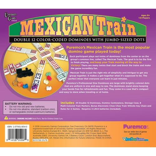 Puremco DOMINOES DOUBLE 12 MEXICAN TRAIN IN TIN BOX